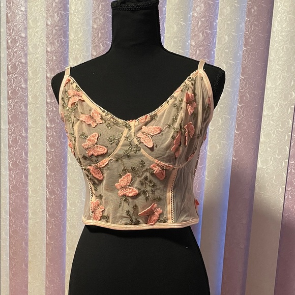 Floral Embroidered Corset Top - Picture 1 of 3